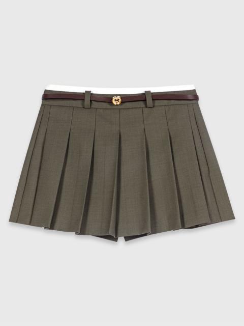 maje Pleated skirt-effect shorts