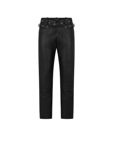TOM FORD GRAIN LEATHER BIKER PANT