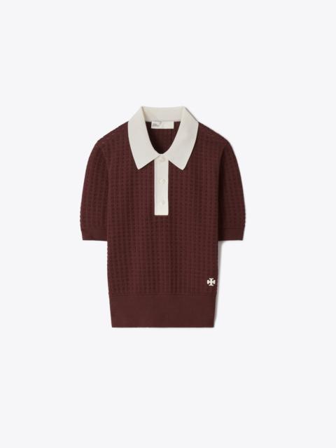 TORY BURCH Cotton Pointelle Sweater
