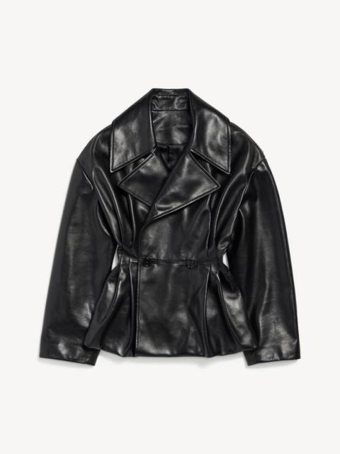 BALENCIAGA Women's Folded Short Trench in Black