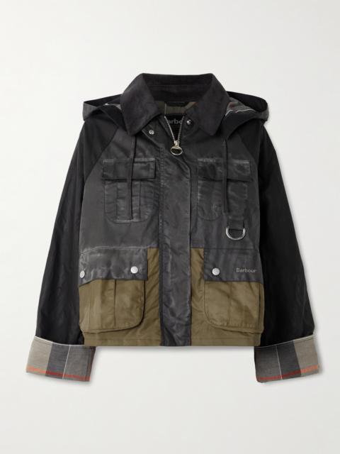 Barbour Liza Hooded Paneled Waxed-cotton Jacket