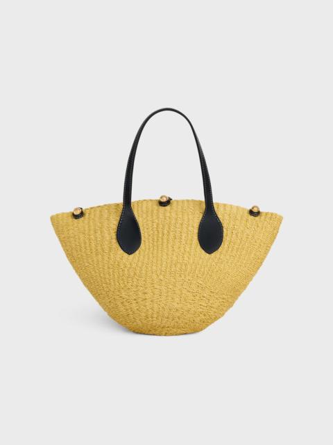 CELINE SMALL TRIOMPHE BEADS IN RAFFIA AND CALFSKIN