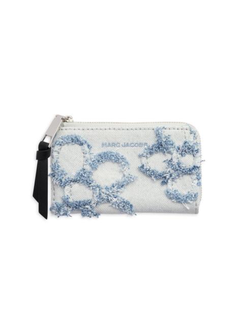 Marc Jacobs Women's The Daisy Distressed Denim Top-Zip Wallet - Light Wash