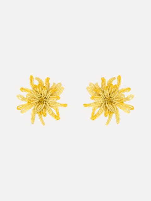 Oscar de la Renta BEADED CHRYSANTHEMUM EARRINGS