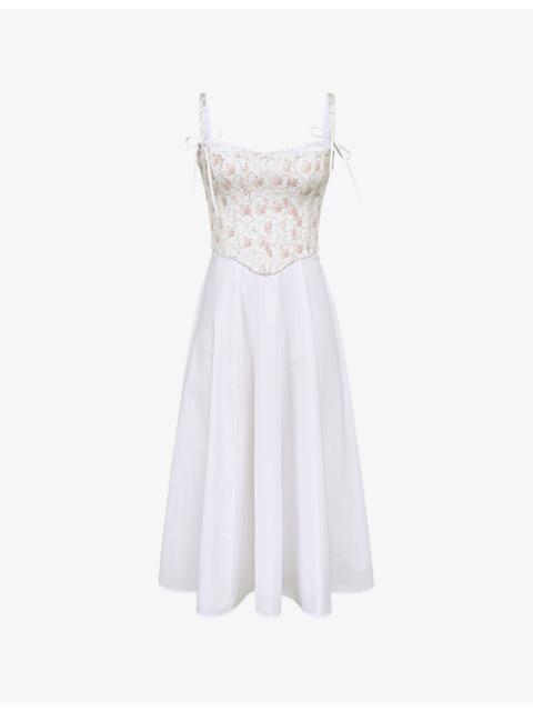 House of CB Clarabelle Detachable-Corset Stretch-Cotton Midi Dress
