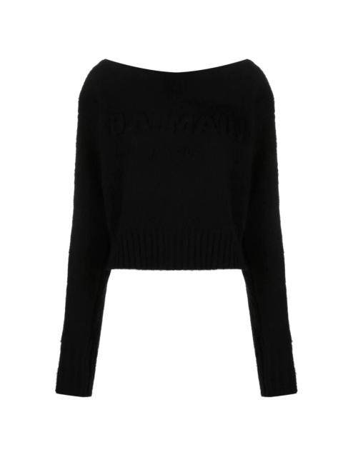 Balmain boat-neck jumper