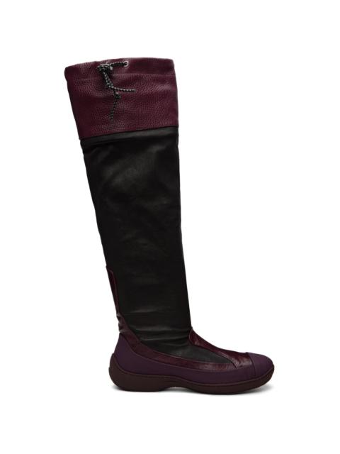 Kiko Kostadinov Brown & Burgundy Avocet Leather Tall Boots
