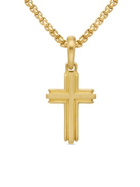 DAVID YURMAN Men's Deco Cross Pendant in 18K Yellow Gold, 27mm - Gold
