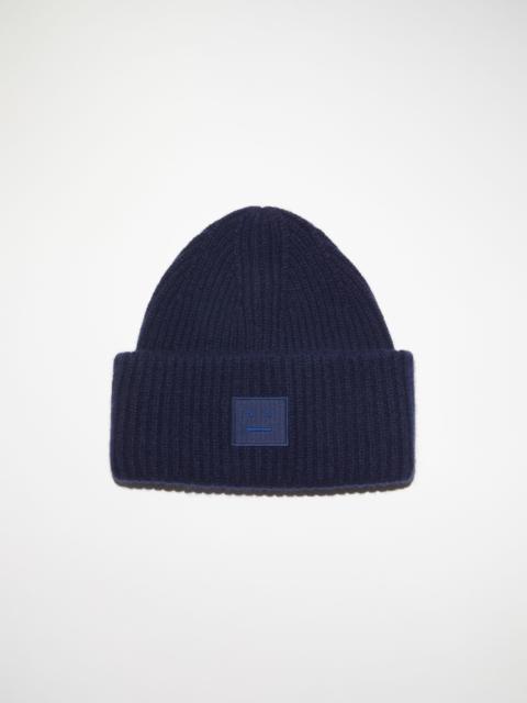 Acne Studios Large face logo beanie - Navy