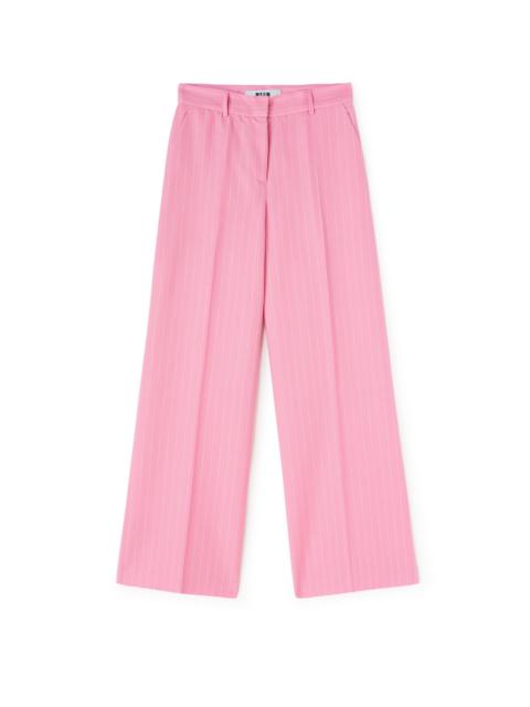 MSGM Wool trousers with  "Pinstripe Wool" workmanship