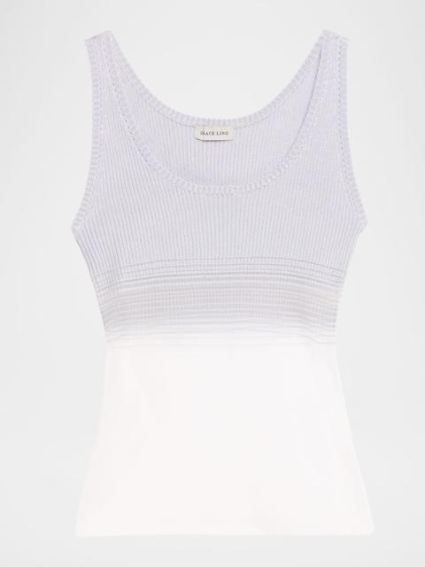 GRACE LING Evanescent Sheer Degrade Tank Top