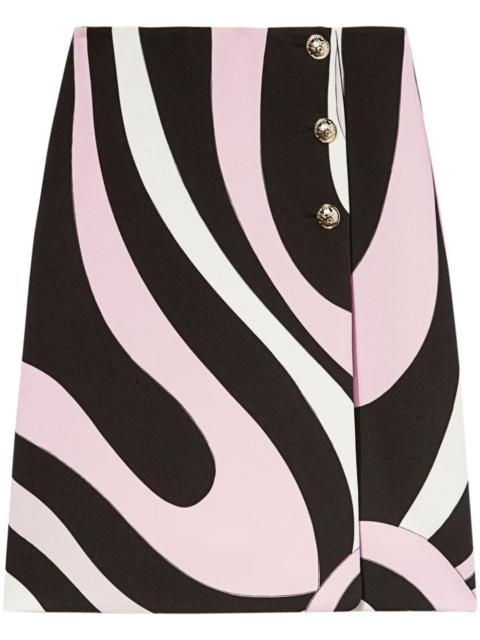 abstract-pattern print midi skirt