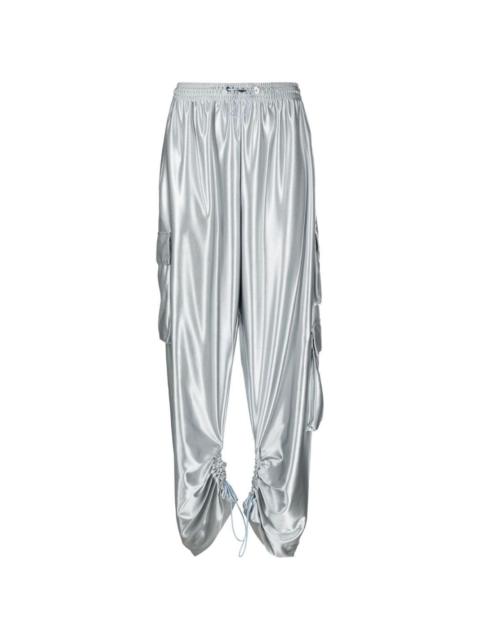 satin-finish cropped trousers