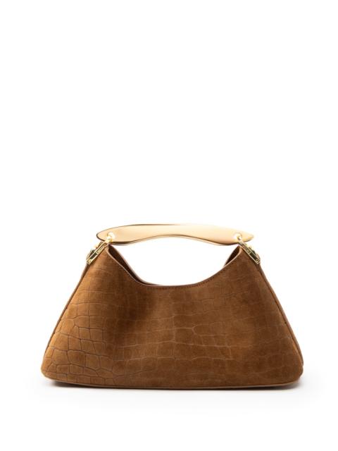 Elleme Mini Boomerang Croco Suede Cognac