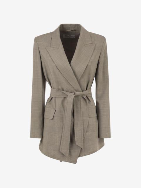 Max Mara Prince of Wales belted blazer