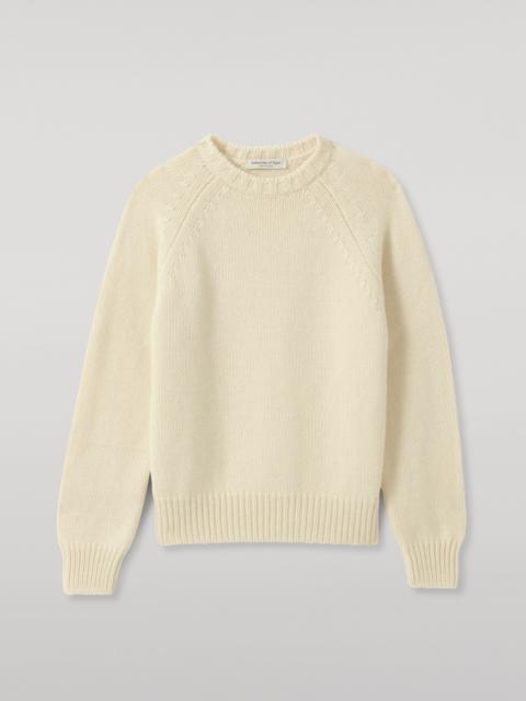 Johnstons of Elgin Bay White Marl Cashmere & Cotton Jumper