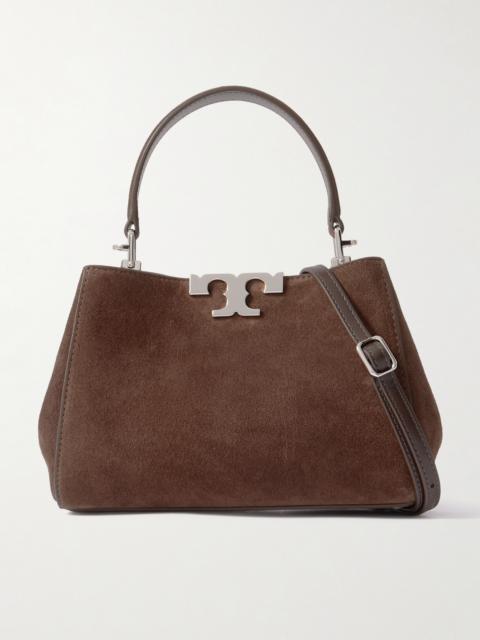 TORY BURCH Eleanor Mini Leather-trimmed Suede Shoulder Bag