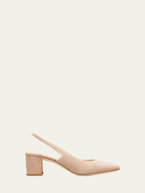 Manolo Blahnik 50mm Allurasa Suede Slingback Pump