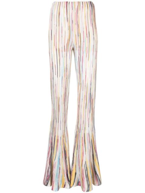 Missoni stripe-pattern semi-sheer flared trousers