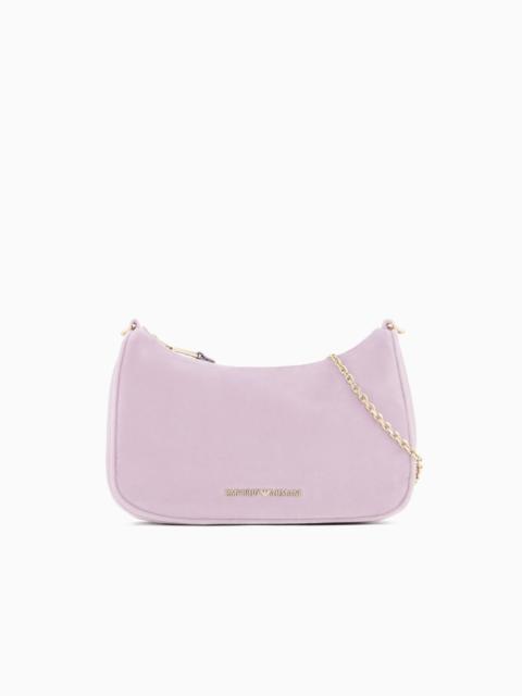 EMPORIO ARMANI VELVET BAGUETTE SHOULDER BAG