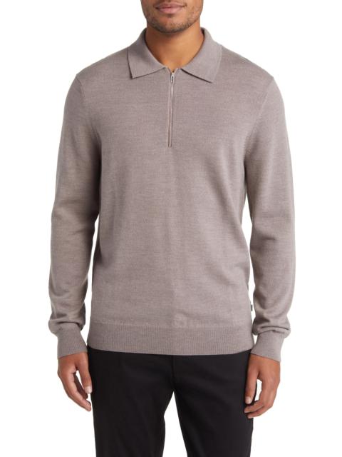 Quarter Zip Wool Polo Sweater