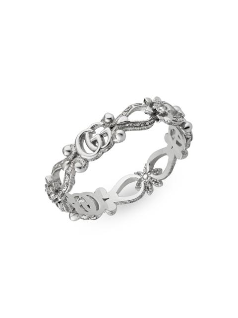 GUCCI Women's Flora 18K White Gold & Diamond Ring - White Gold
