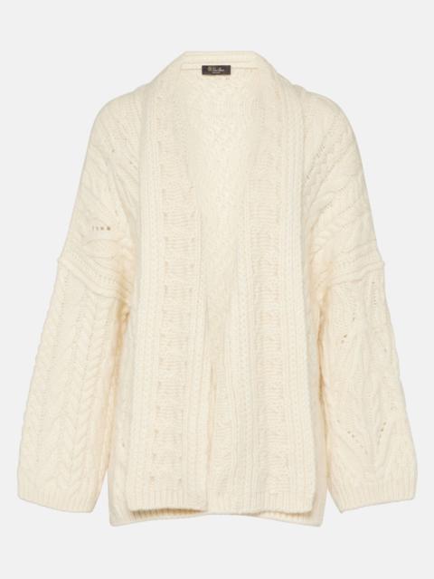 Cable-knit cashmere and mohair cardigan