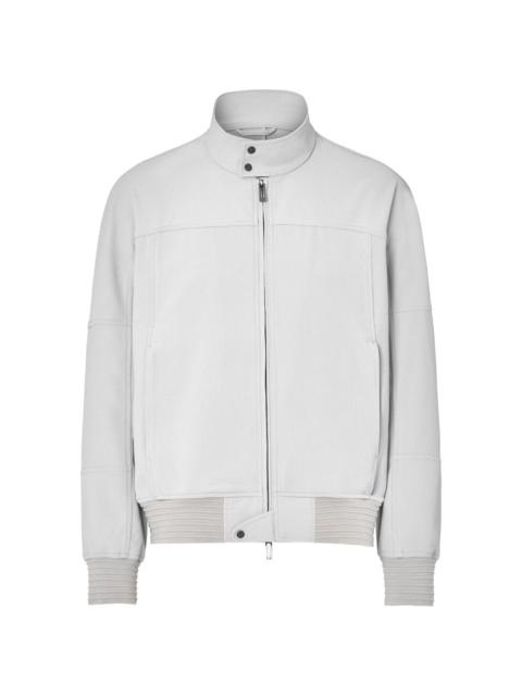 band-collar bomber jacket