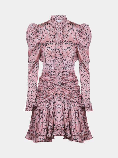 Paco Rabanne PLEATED PINK DRESS WITH PATTERNS