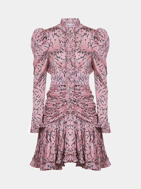 rabanne PLEATED PINK DRESS WITH PATTERNS