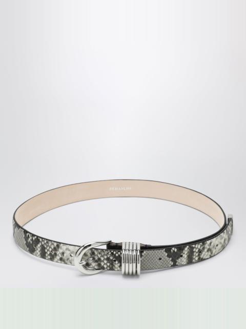 DÉHANCHE Hollyhock belt in python and crocodile-effect leather