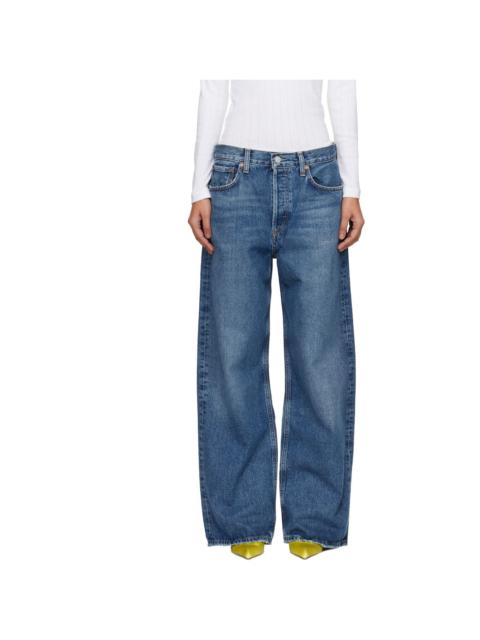 AGOLDE Blue Low Slung Baggy Jeans