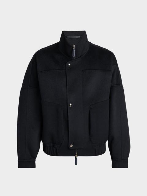 GIORGIO ARMANI Men's Cashmere-Blend Bomber Jacket