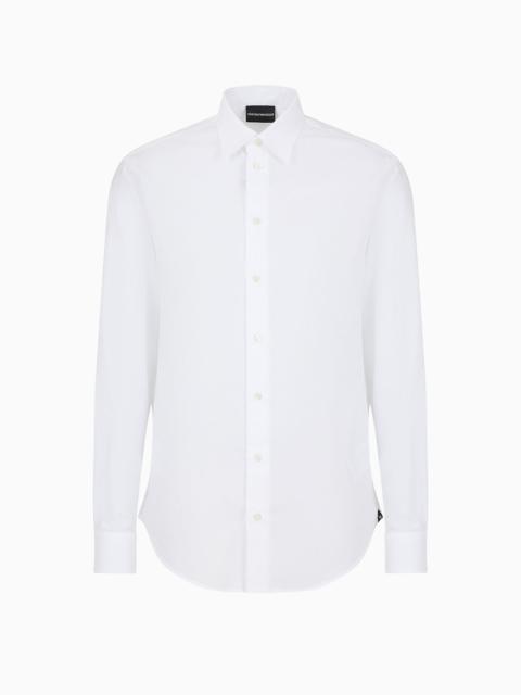 EMPORIO ARMANI Shiny shirt with jacquard pattern