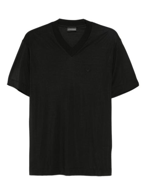 EMPORIO ARMANI eagle-embroidered T-shirt