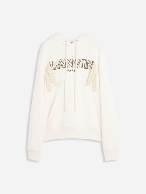 Lanvin EMBROIDERED LANVIN CURB LACE HOODIE