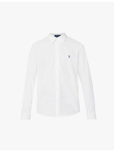 Polo Ralph Lauren Long-sleeved logo-embroidered slim-fit cotton shirt