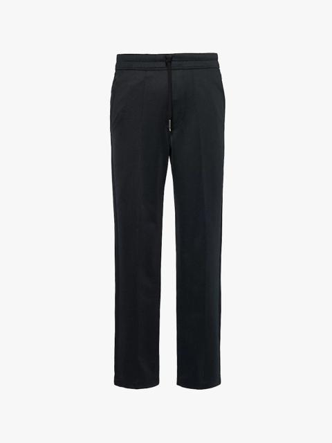 Regular-fit straight-leg mid-rise cotton-blend jogging bottoms