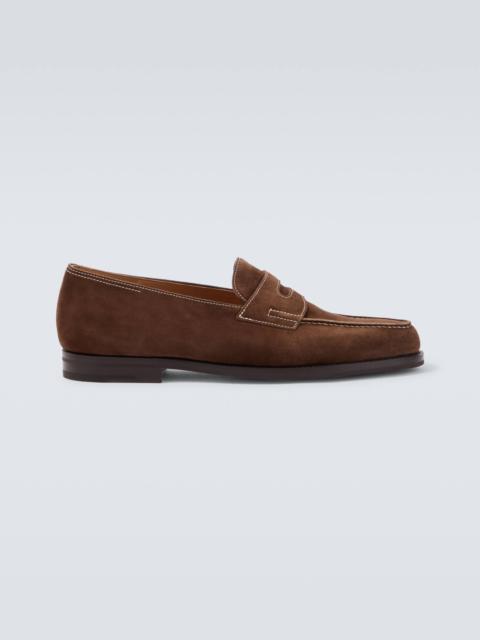 John Lobb Lopez suede penny loafers