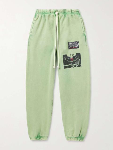 RIVINGTON roi Rebis Flag Logo-Appliquéd Printed Cotton-Jersey Sweatpants