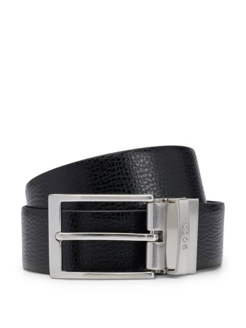 BOSS REVERSIBLE BELT IN ITALIAN LEATHER WITH BRANDED KEEPER