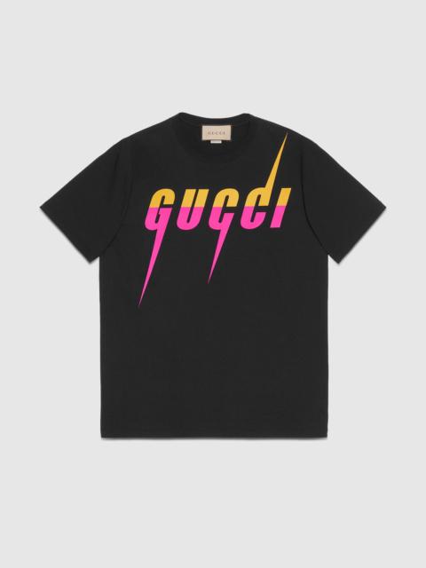 Cotton T-shirt with Gucci Blade print
