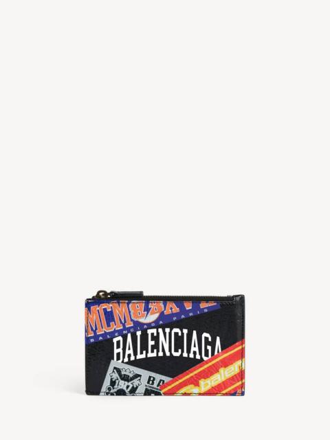 BALENCIAGA Men's Cash Large Long Coin And Card Holder in Black/multicolor
