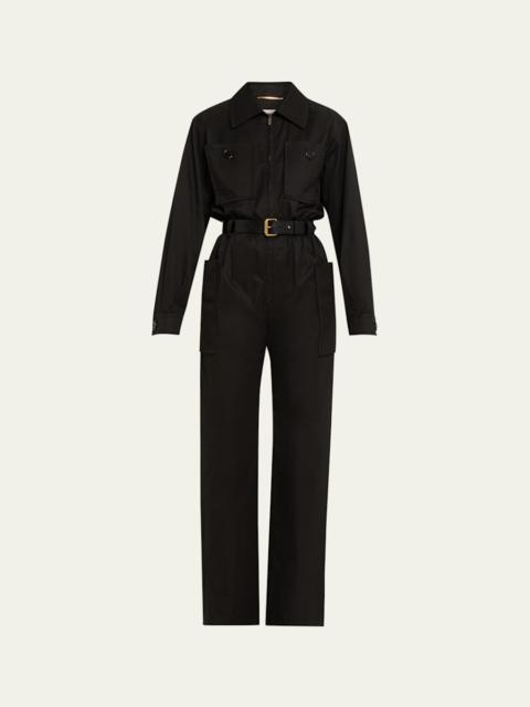 SAINT LAURENT CARGO POCKET LS JUMPSUIT