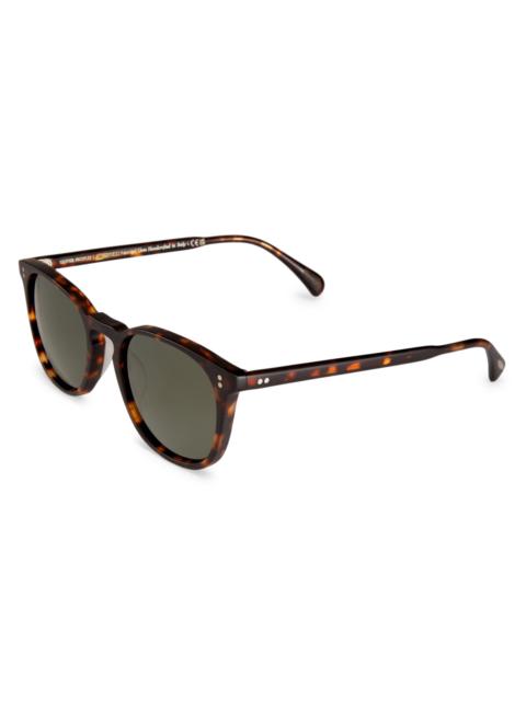 Oliver Peoples Finley 51MM Round Sunglasses - Brown Tortoise