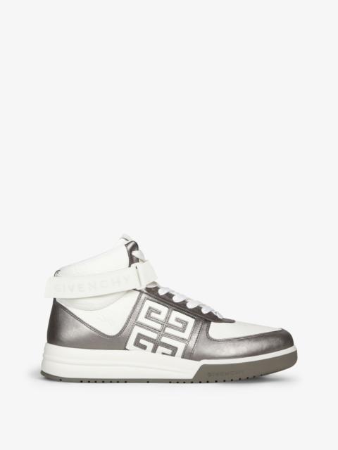 G4 HIGH TOP SNEAKERS IN LAMINATED LEATHER