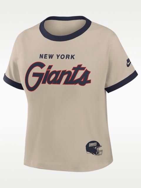 Nike New York Giants Rewind Ringer Mod Women's Nike NFL Cropped T-Shirt
