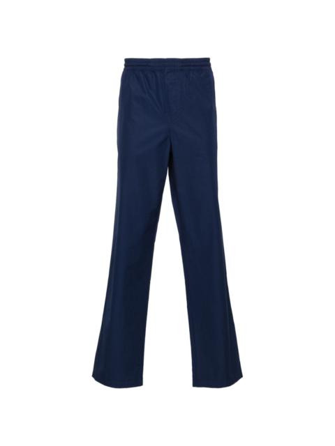 poplin cotton straight-leg trousers