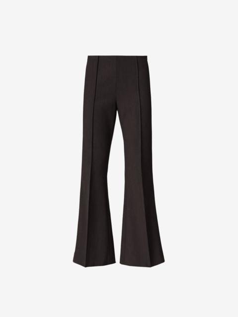 The Frankie Shop Dessa Wool Flared Pants - Brown Glen Plaid