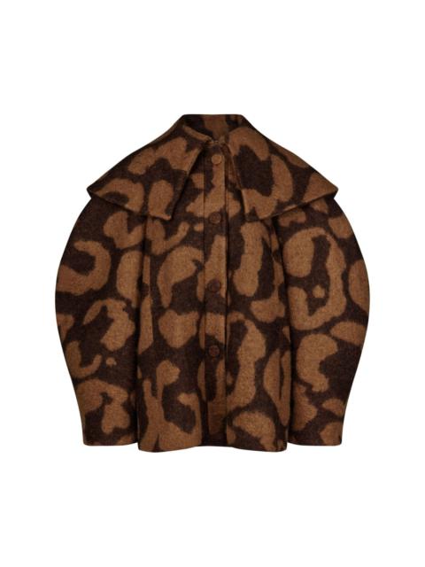 cocoon leopard-print jacket